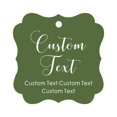 thumbnail image 1 of Darling Souvenir Personalized Paper Hang Tags Custom Text Wedding Party Gift Favor Tags -Olive Green-50 Tags, 1 of 1