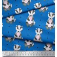 thumbnail image 2 of Soimoi Blue polyester Crepe Fabric Dots & Raccoon Animal Print Fabric by Yard 42 Inch Wide, 2 of 3