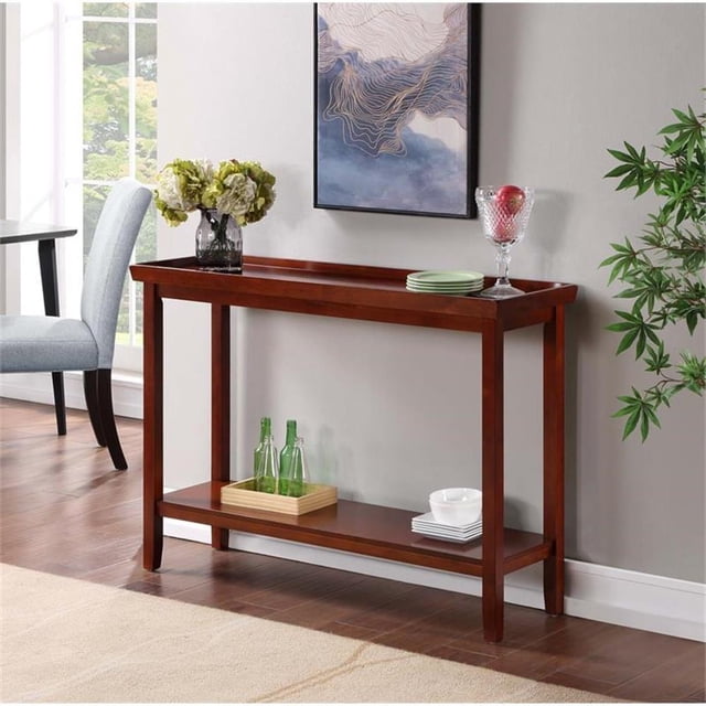 Convenience Concepts Table Console en Bois de Rebord avec Tablette, Fini Bois Acajou