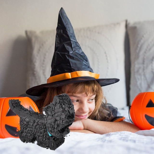 OULII Children's Pinata Dog Shaped Pinata Toy Black Paper 1Set for Holiday Parties