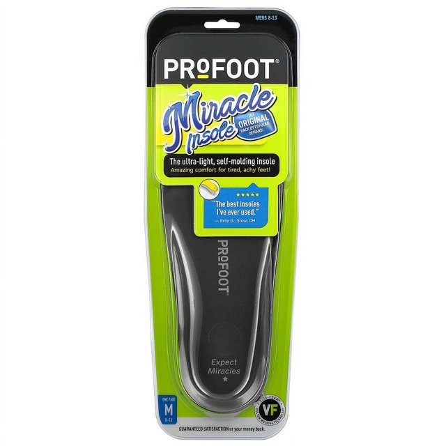 Profoot, Miracle Insole, Mens 8-13, 1 Pair Pack of 4