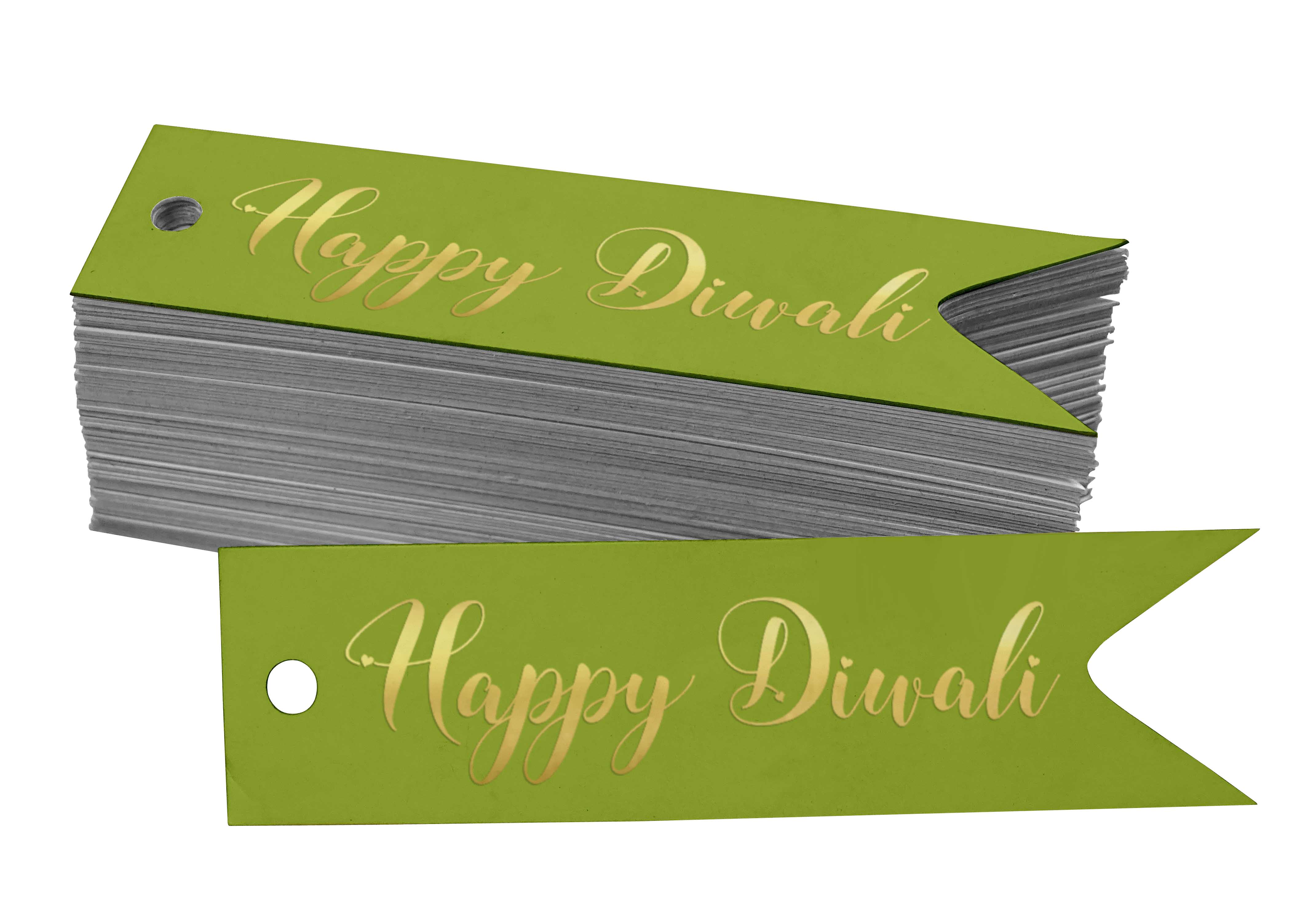 Inkdotpot Happy Diwali Bottle Tag Real Gold Foil Favor Hang Tags Pack Of 100