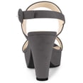 thumbnail image 3 of BLISSFUL STEP Women's Slingback Platform Heels Chunky High Heel Sandals Grey (Size 8.5), 3 of 6