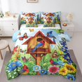 thumbnail image 1 of 7 Piece Cardinal Hummingbird Bed In A Bag Full Garden Floral Comforter Set Rustic Butterfly Botanical Flower Bedding Set Country Farmhouse Bedding Comforter Sets Nature Home Decor, 1 of 5