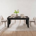 thumbnail image 1 of 63" Rectangular Dining Table with Scratch-Resistant Laminate Top, Sturdy Kitchen Table for 6 with Adjustable Leveling Feet, Easy Assembly，Chair not included, 1 of 5