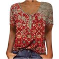 thumbnail image 1 of Birdeem T-Shirt Décontracté à Imprimé Floral pour Femmes, Manches Courtes, Tunique, Blouse, 1 of 6