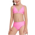 thumbnail image 3 of XZNGL Little Girls Swimsuit Girls Casual Cute Print Double Ruffle Split Swimsuit Beach Four-Piece Set, 3 of 9
