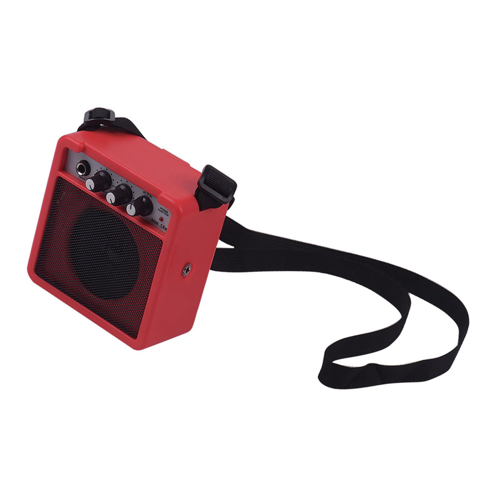 Mini Guitar Amplifier 5W Speaker with 3.5mm & 6.35mm Inputs 1/4 Inch Output Volume Tone Adjustment Overdrive Portable Lightweight for Indoor and Outdoor Use