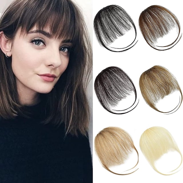 Frange à Clip pour Cheveux Frange en Cheveux Humains Frange à Clip Frange avant Frange Aérienne Remy Frange à Clip Pièces de Cheveux pour Femmes