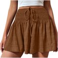 thumbnail image 1 of Birdeem Shorts pour Femmes Shorts d'Été pour Femmes Mode Couleur Unie Shorts à Cordon, 1 of 1