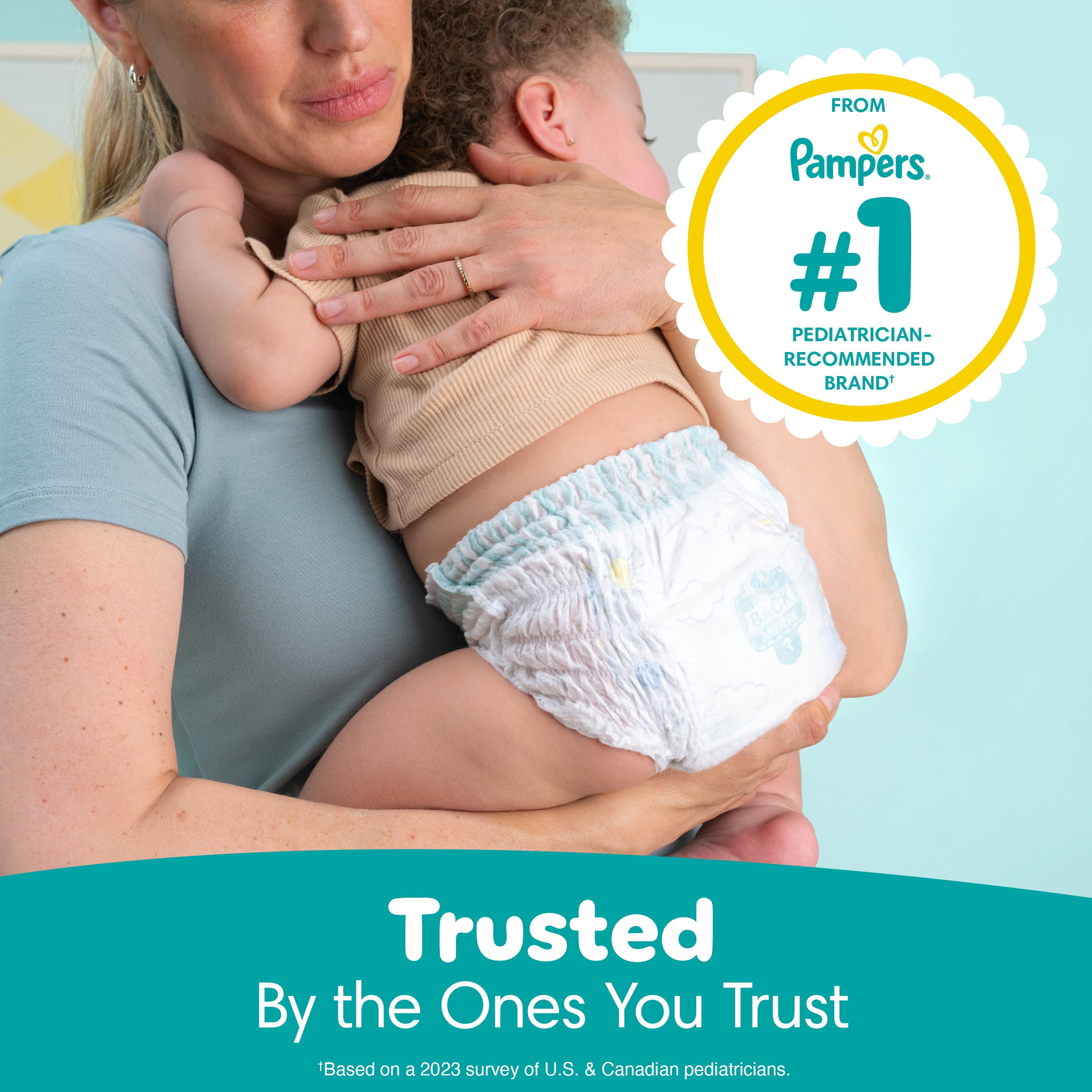 Pampers Couches - Swaddlers 360° - Taille 3, jusqu'à 100 % Anti-Fuites avec Ajustement Sec et Confortable, Onglets Faciles à Enlever Conçus pour des Changements Faciles, Couche à Enfiler