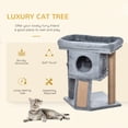 thumbnail image 4 of PawHut Cat Tree, Small Cat Tower with Perch, Scratching Post, Grey, 4 of 9