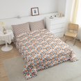 thumbnail image 4 of Erosebridal Modern Geometric Bedding Full Comforter Set, Chic Check Comforter Sets Full Size, Minimalism Minimalst Reversible Down Comforter, Breathable Bedroom Decor, 3pcs, 4 of 8