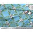 thumbnail image 2 of Soimoi Blue Moss Georgette Fabric Pine & Leaves Decor Fabric Printed Yard 44 Inch Wide, 2 of 3