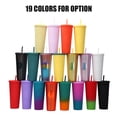 thumbnail image 2 of 710ML24OZ Large Capacity Water Cup Fully Studded Matte Tumbler Reusable Cup with Wide Opening Leak-Proof Lid Straw, 2 of 7