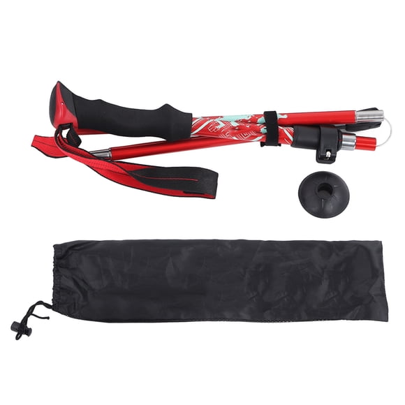 Hiking Stick, Comfortable Telescopic Walking Stick For Women For Mountain Climbing Bright Red,Sky Blue