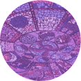 thumbnail image 1 of Ahgly Tapis Rond Lavable en Machine Intérieur Transitionnel Heliotrope Violet, 8 Pieds Rond, 1 of 7