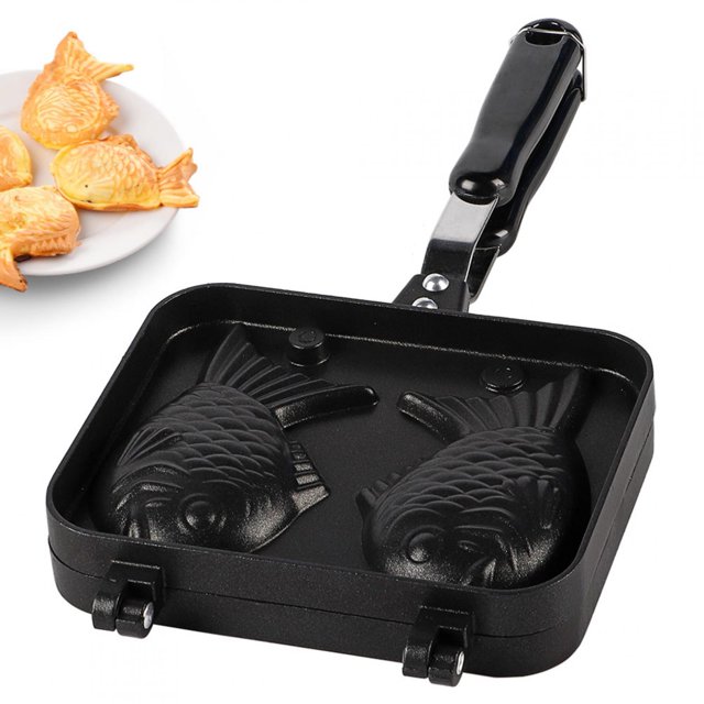Taiyaki Pan, Non Stick Double Sided Pancake Stainless Steel Waffle Cake with Two Sided Fish Shape Pancakes for Quick Cooking