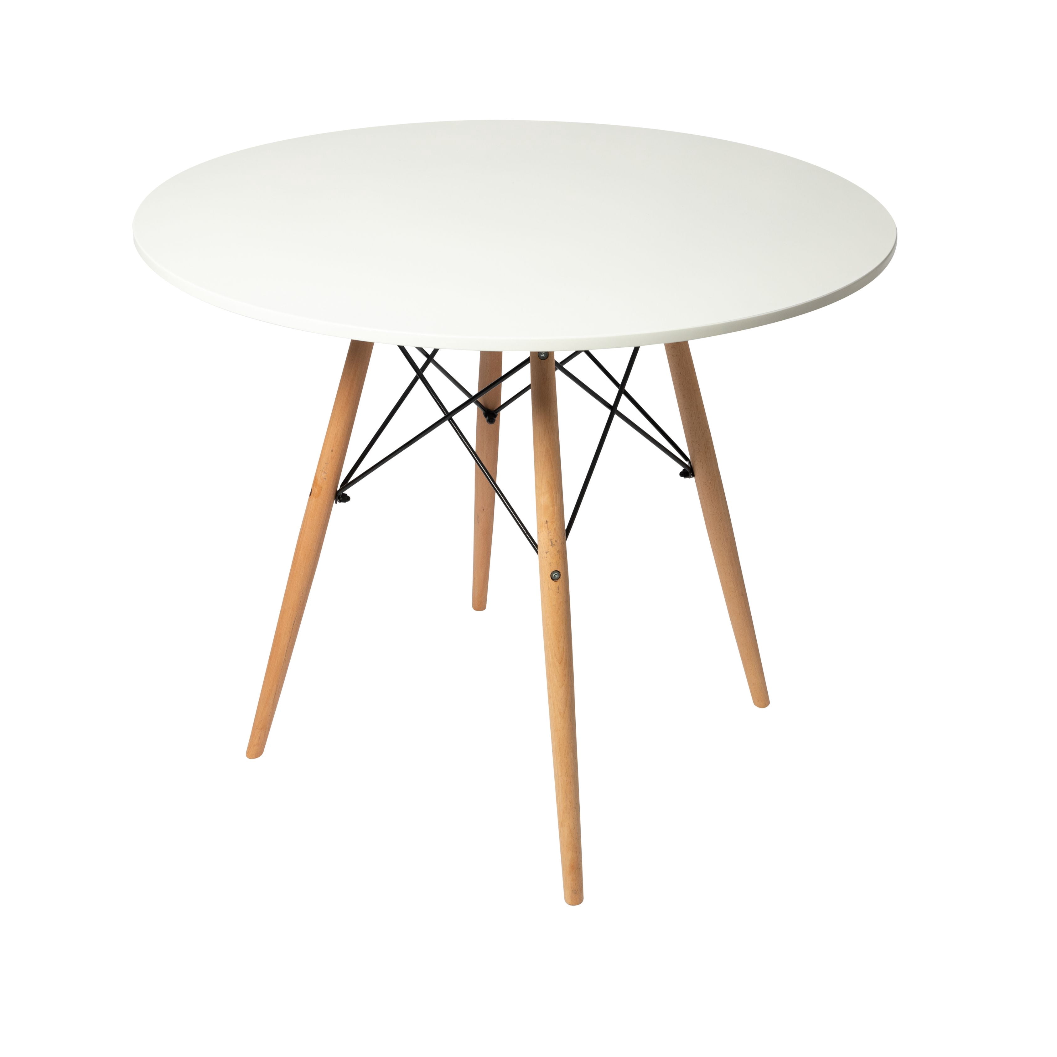 Aykah Modern Dining Table with Wooden Legs For 4 Chairs