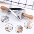 thumbnail image 3 of TIMIFIS Rolling Pin Stainless Steel Dough Croissant Rolling Pin Roller Cutter Baking Tool DIY Kitchen Appliances, 3 of 7