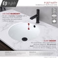 thumbnail image 4 of Stylish Undermount 16" White Porcelain Round Bathroom Sink with 2 Overflow Rings P-207, 4 of 12