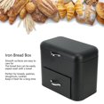 thumbnail image 3 of Iron Bread Box Large Capacity 2 Shelves Farmhouse Bread Container Bread Bagels Cookies Iron Bread Storage Container for Kitchen Home Bread Box, 3 of 7