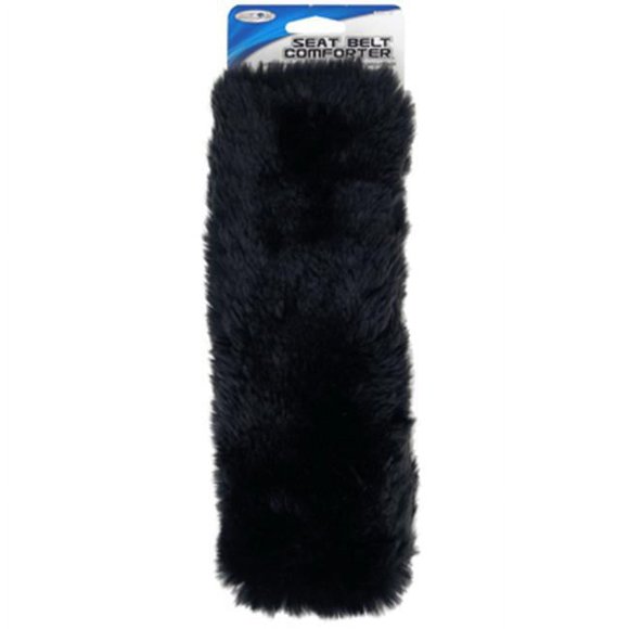 Unique Accessoires 50080 Ceinture de Sécurité en Peau de Mouton Simulée - Noir