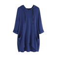 thumbnail image 1 of hotojiny Plus Size Spring Clothes for Women Soft High-Low Long Sleeve Rolled Sweatshirt Oversized Lightweight Hooded Drawstring Pullover, 1 of 3