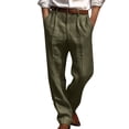 thumbnail image 1 of FRSASU Pantalon Habillé pour Homme Coupe Classique Chino Plissé Infroissable Sans Repassage Infroissable Extensible Pantalon de Complet Vert Armée, 1 of 5