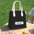thumbnail image 2 of Large Capacity Lunch Bag Rice Insulated Waterproof Ice Bag For Office Handheld Storage Black Color Polyester Material Black, 2 of 6