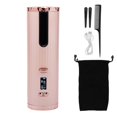 thumbnail image 1 of Automatic Hair Curler USB Wireless Auto Ceramic Curling Iron Wand with LCD DisplayPink, 1 of 14