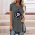 thumbnail image 1 of T-shirt Décontracté pour Femmes à Imprimé, Col Rond, Coupe Ample, Manches Courtes, Haut Blouse Chandail, 1 of 5