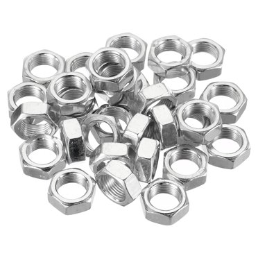Unique Bargains M12x1.0 Steel Hex Nuts Zinc Plated Hardware Nuts Screw Bolt Fasteners 7mm Height 30 Pack