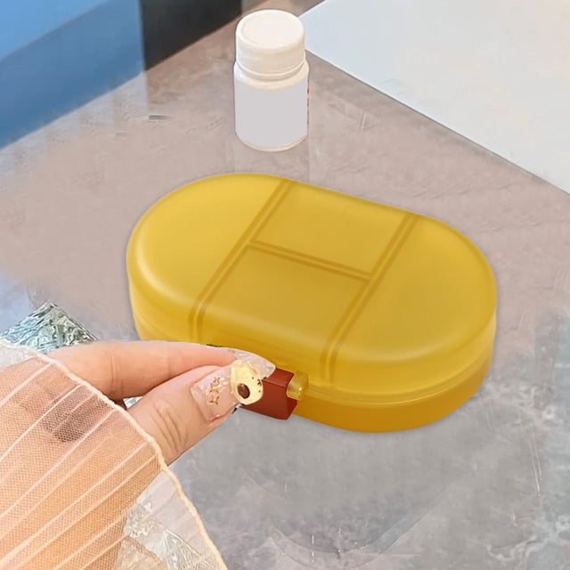 Portable Vitamin Organizer 8 Compartment Pill Box, Sealed Humidity Proof Case, Daily Supplement Storage for Travel Home Use