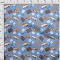 thumbnail image 3 of oneOone Rayon Brown Fabric Food Sewing Material Print Fabric By The Yard 56 Inch Wide, 3 of 4