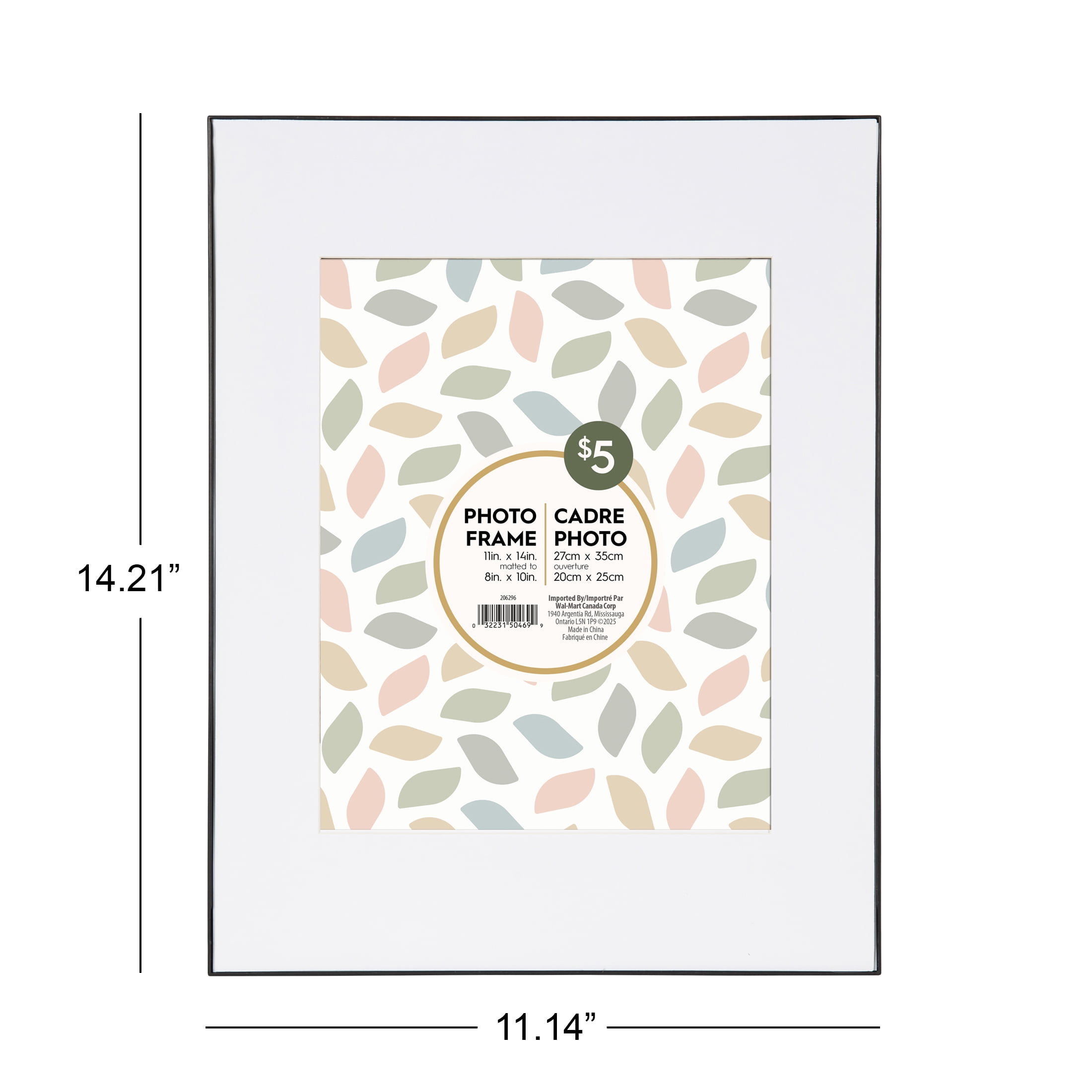 Cadre photo noir Slimline de DesignOvation 27,94x35,56 cm/20,32 x 25,4cm