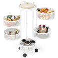 thumbnail image 4 of Fruit Vegetable Basket, Rotating Storage Shelves Rack, Kitchen Vegetable Storage Organizer, Fruit Basket Floor Stand Shelf Fruit Tower, 5 Tier, Round (Black), 4 of 8
