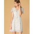 thumbnail image 3 of INSPIRE CHIC Women's Floral Lace-up Chiffon Dress, 3 of 6