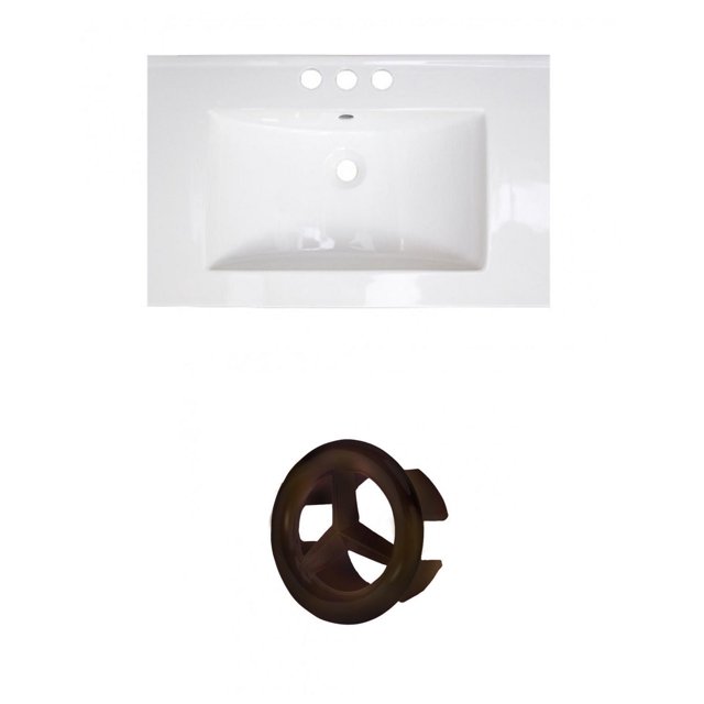 American Imaginations 30-in. W 1 Hole Ceramic Top Set In White Color - Overflow Drain Incl. AI-21097