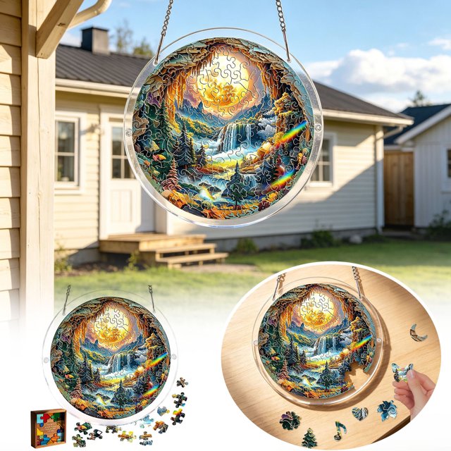 Outdor Acrylic Puzzles Window Hanging 7.4 Inch Acrylic Puzzles Garden For Mom Birthday Home