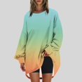 thumbnail image 1 of RXIRUCGD Womens Oversized Crewneck Sweatshirt Printed Long Sleeve Tunic Tops, Yellow, Size: M, 1 of 5