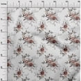 thumbnail image 3 of oneOone Silk Tabby White Fabric Florals Craft Projects Decor Fabric Printed By The Yard 42 Inch Wide, 3 of 4