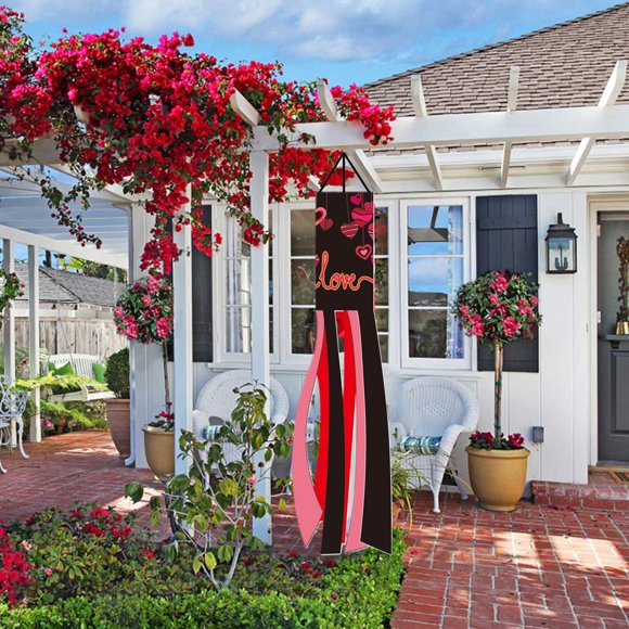 tumgatte Happy Valentine's Day Windsock Polyester Garden Windsock Garden Party Deco Up to 60% off