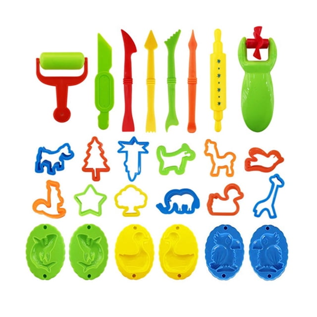 29 Pieces Play Dough Tools Playdough Accessories Set Various Molds Rollers Cutters Educational Gift for Children Random Color