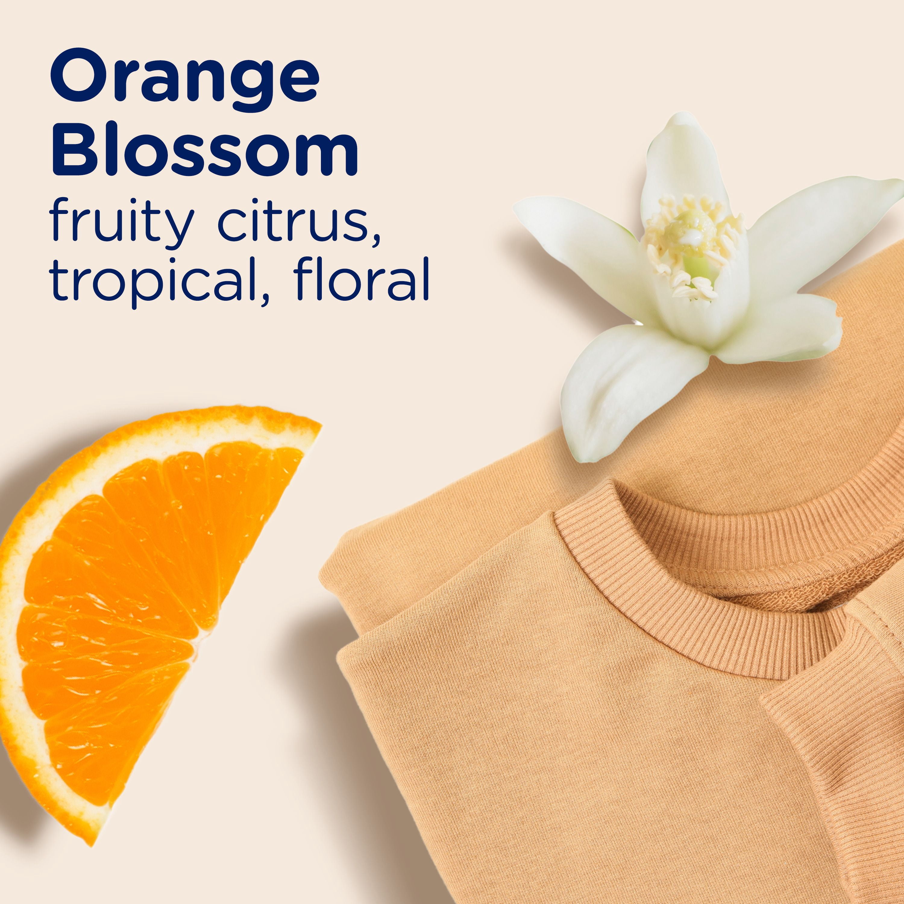 Perles rehausse-parfum pour lessive Downy Léger, parfum Fleur d’oranger, perles pour les tissus et la lessive, conçues pour être douces avec une légère bouffée de parfum, sans parfums prononcés