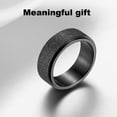 thumbnail image 4 of Rings Stainless Steel Rotatable Spinning Men Decompression Hand Jewelry Wedding Pressure Reliever Adjustable 6mm Anti Stress Fashion Rust-proof Anxiety Spinner Size 8, 4 of 8