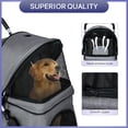 thumbnail image 4 of NiamVelo Poussette pour Chien à 4 Roues, Poussette Pliable pour Animal, Poussette pour Chien et Chat, Poussette de Voyage Pliante Légère avec Porte-Gobelets et Panier de Rangement pour Petits et Moyens Chiens, Gris, 4 of 8