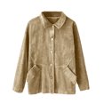 thumbnail image 1 of EGNMCR Women Veste à Manches Longues pour Femmes, Veste Décontractée Sans Capuche, Mode, Couleur Unie, Col Rond, Poches, Coat, 1 of 8