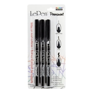 Uchida Le Pen Extra Fine, Fine, & Bold Points 3/Pkg-Black - 4200-3A
