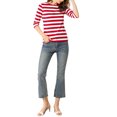 thumbnail image 2 of INSPIRE CHIC T-Shirt pour Femme Fête des Mères Non Doublé Col Rond Manches au Coude Coupe Ajustée Décontracté TG Rouge Blanc, 2 of 8